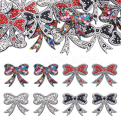 16Pcs 4 Colors Bowknot Rhinestone Patches PATC-TA0001-18-1