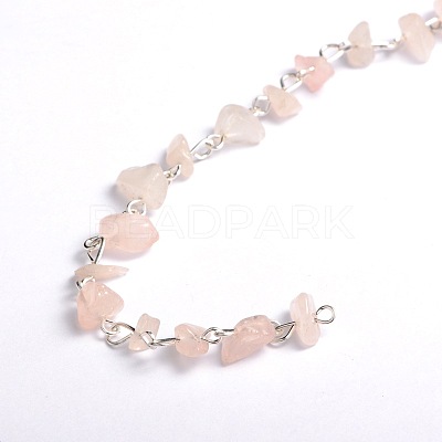 Handmade Gemstone Chips Beads Chains for Necklaces Bracelets Making AJEW-JB00043-1
