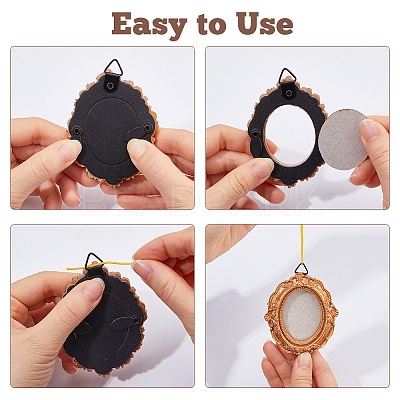 9 Bags 9 Styles Resin Hanging Photo Frame AJEW-DC0003-81-1