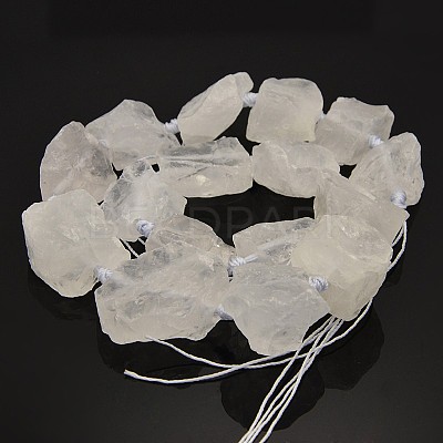 Natural Gemstone Quartz Crystal Rough Nuggets Bead Strands G-E219-06-1