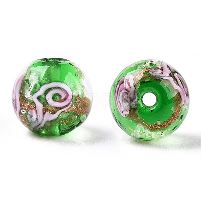 Luminous Handmade Gold Sand Lampwork Beads LAMP-T021-03Q-1