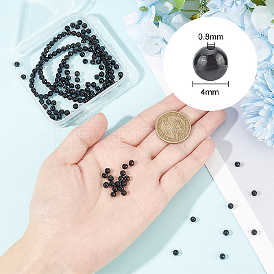 2 Strands Natural Black Onyx Beads Strands G-GO0001-15B-1