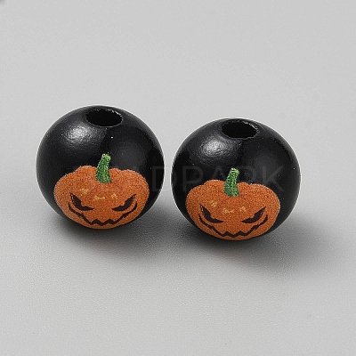 Halloween Theme Wood European Beads WOOD-CJC0007-06A-1