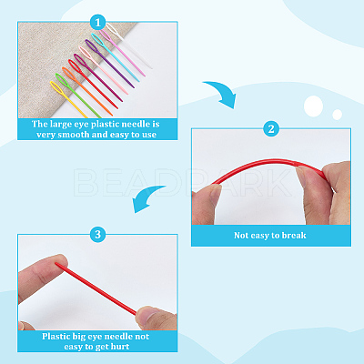 100Pcs Plastic Yarn Knitting Needles SENE-SP0001-01-1