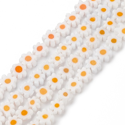 Handmade Millefiori Glass Bead Strands LAMP-J035-8mm-23-1