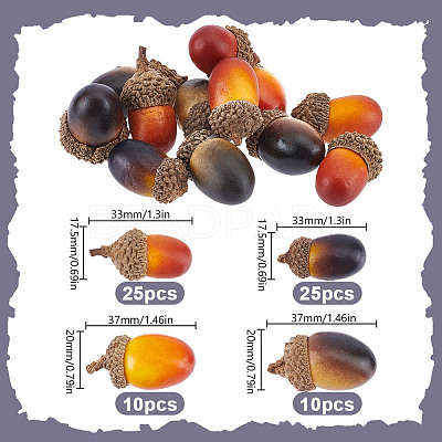 70Pcs 4 Styles Acorn Foam Artificial Fruit Model DJEW-DR0001-12-1