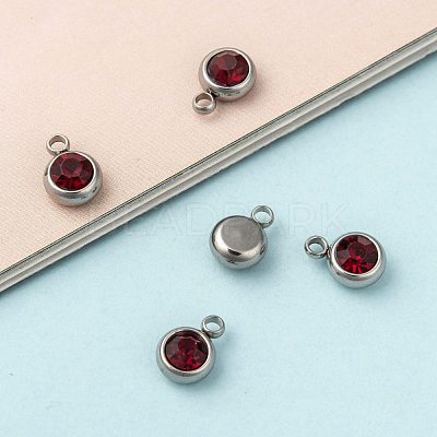 201 Stainless Steel Rhinestone Charms STAS-S068-01-1