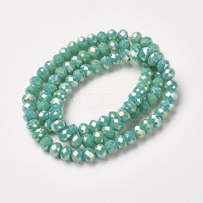 Electroplate Opaque Glass Beads Strands EGLA-A034-P8mm-T06-1
