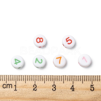 Opaque Acrylic Flat Round Beads SACR-Q100-M034-1