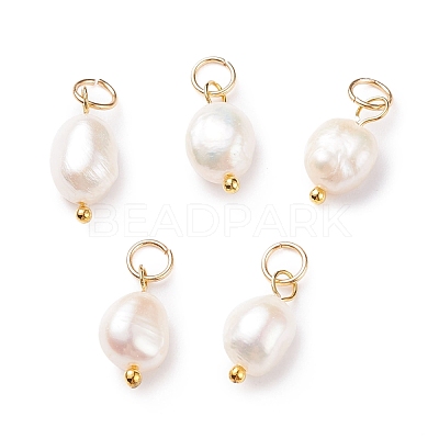 Grade B Natural Cultured Freshwater Pearl Charms PALLOY-JF01497-01-1