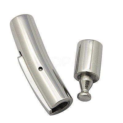 Tarnish Resistant Tube 304 Stainless Steel Bayonet Clasps STAS-Q033-1-1