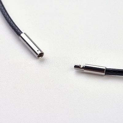 Waxed Cotton Cord Necklace Making MAK-G003-07C-1