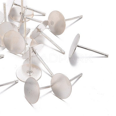 925 Sterling Silver Flat Pad  Stud Earring Findings STER-K167-045G-S-1