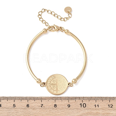 Religion 304 Stainless Steel Link Bracelets for Women BJEW-F524-02A-G-1