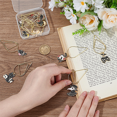 12Pcs 12 Styles Gothic Style Iron Paper Clips AJEW-AR00005-1