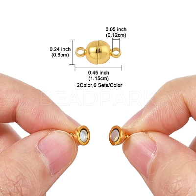 12 Sets 2 Colors Brass Magnetic Clasps KK-FS0001-55A-1