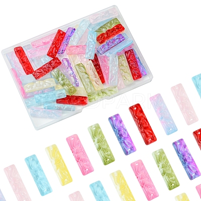 50Pcs Baking Paint Glass Pendants GLAA-FS0001-91-1