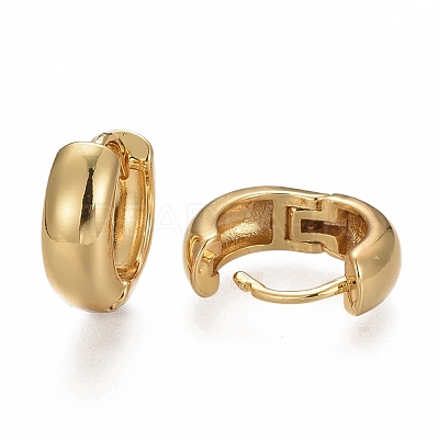 Brass Huggie Hoop Earrings EJEW-F260-04G-1