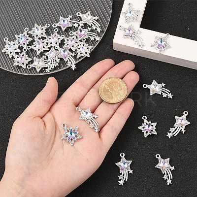 12Pcs 3 Colors Glass Pendants GLAA-YW0004-63A-1