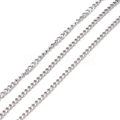 Tarnish Resistant 304 Stainless Steel Curb Chains CHS-D033-02P-03-1