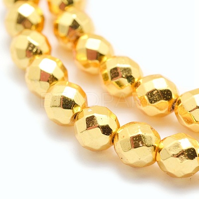Electroplate Non-magnetic Synthetic Hematite Beads Strands G-L485-03C-G-1