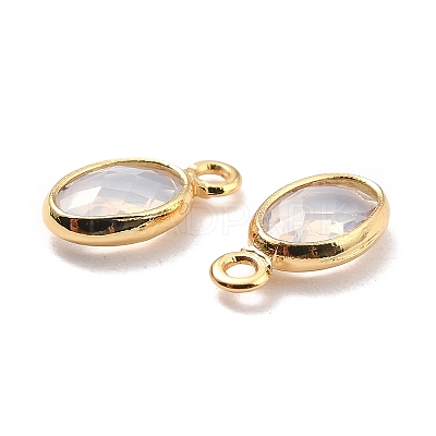 Eco-Friendly Brass with Glass Pendants KK-K268-01F-1