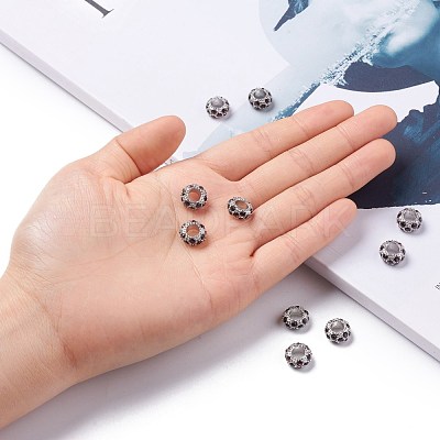 Alloy Rhinestone European Beads X-CPDL-H998-2-1