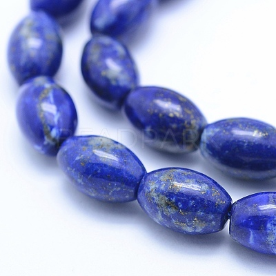 Natural Lapis Lazuli Beads Strands G-P342-08-8x12mm-A-1