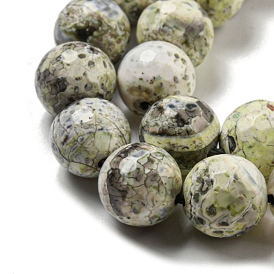 Faceted Natural Fire Crackle Agate Beads Strands G-F447-12mm-J01-1