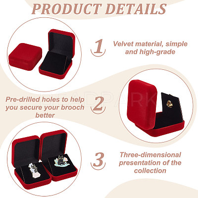 Flocking Plastic Badge Storage Box CON-WH0105-04C-1