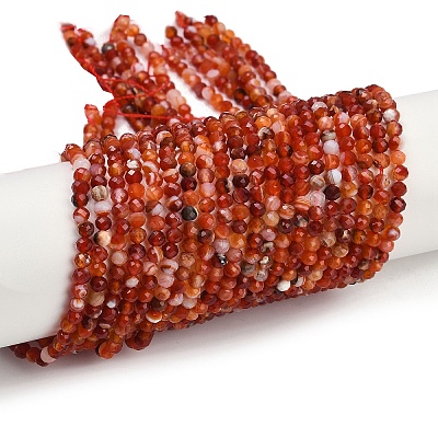 Natural Banded Agate Beads Strands G-P553-G09-03-1