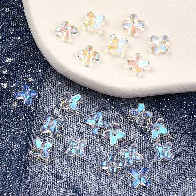 Transparent Spray Painted Glass Beads GLAA-YW0003-10-1