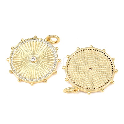Brass Micro Pave Cubic Zirconia Pendants X-KK-C162-062G-02-1