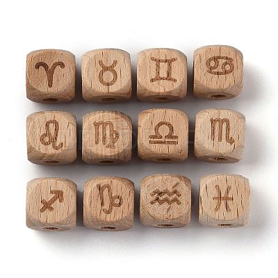 Natural Wood Constellation Beads WOOD-M002-11-1
