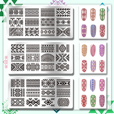 Stainless Steel DIY Nail Art Templates MRMJ-WH0092-058-1