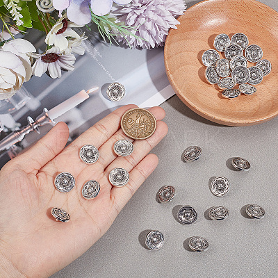 30Pcs Zinc Alloy Shank Buttons BUTT-GO0001-01-1