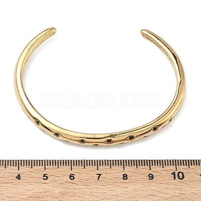 304 Stainless Steel Rhinestone Cuff Bangles for Women BJEW-D456-03G-01-1