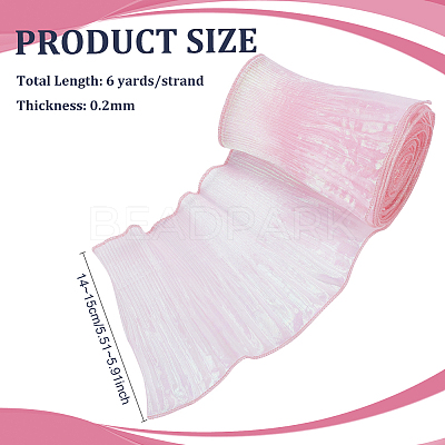 6 Yards Laser Polyester Pleated Lace Trim OCOR-BC0006-11D-1