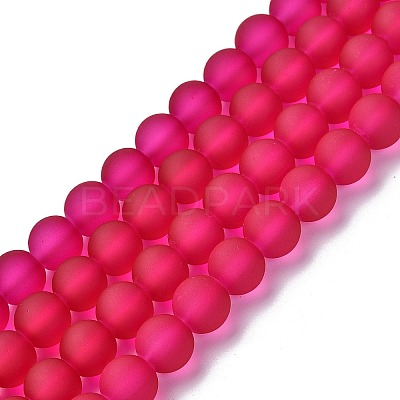 Baking Paint Transparent Glass Bead Strands GLAA-S031-10mm-39-1