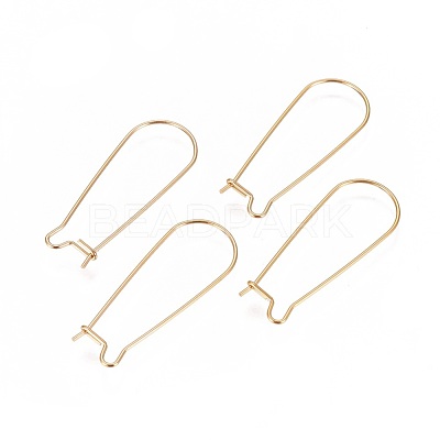 Ion Plating(IP) 304 Stainless Steel Hoop Earrings Findings Kidney Ear Wires STAS-L216-22A-G-1