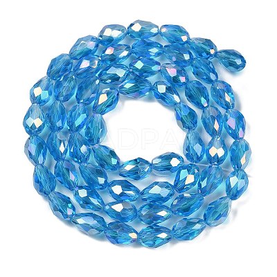 Transparent Electroplate Glass Beads Strands LS-EGLA-N013-T6mm-B17-1