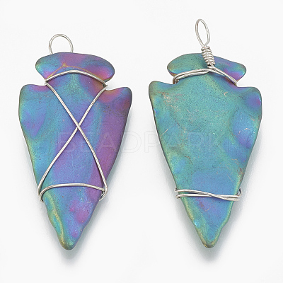 Electroplated Non-magnetic Synthetic Hematite Pendants G-T094-01B-1