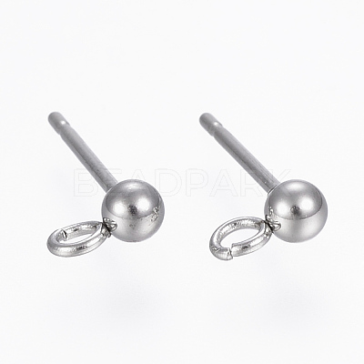 Non-Tarnish 304 Stainless Steel Stud Earring Findings X-STAS-H410-10P-1