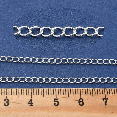Brass Curb Chains KK-P304-02B-S-1