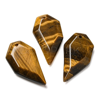 Natural Tiger Eye Pendants G-G052-A04-1