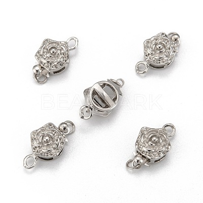 Platinum Plated Brass Box Clasps X-KK64-1