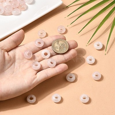 Natural Rose Quartz European Large Hole Beads X-G-Q442-19-1