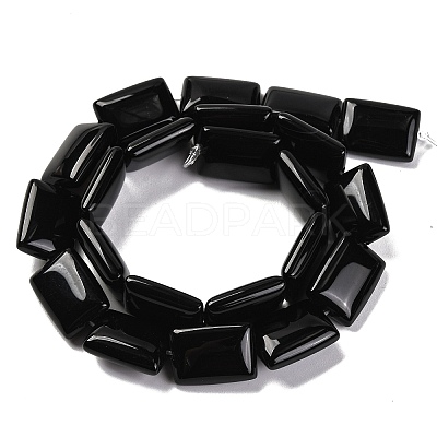 Natural Black Onyx(Dyed & Heated) Beads Strands G-T047-B29-01-1