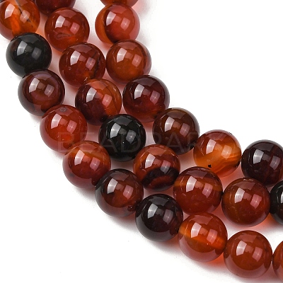 Dyed Natural Agate Round Beads Strands G-E321B-10mm-02-1
