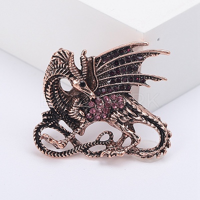 Dragon Rhinestone Pins PW-WG14714-01-1